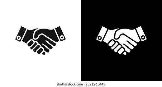 Business agreement handshake icon Flat line illustration