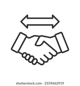 Business Agreement Handshake, icon in line design. Business, agreement, handshake, deal, partnership, contract on white background vector. Business Agreement Handshake editable stroke icon