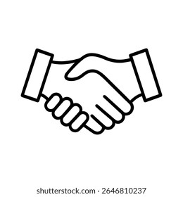 Business agreement handshake icon line handshake symbol isolated on background, handshake