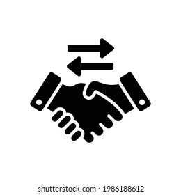 Business agreement handshake icon. Trade, exchange concept.