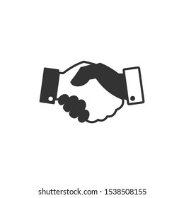 Business agreement handshake Icon vector sign isolated for graphic and web design. friendly handshake symbol template color editable on white background.
