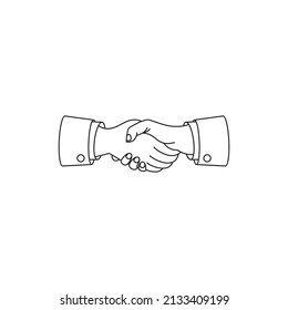 Business agreement handshake icon vector illustration, friendly handshake icon for apps and websites	