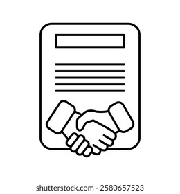 Business agreement handshake icon Vector logo set flat