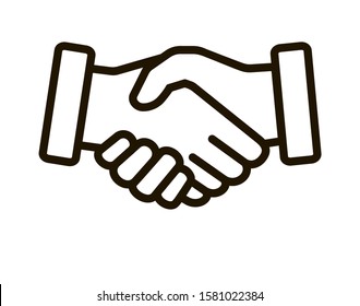 Business agreement handshake line style art icon for websites and apps . Vector illustration