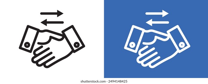 Business agreement handshake logo sign set vector outline