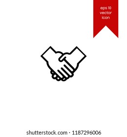 Business agreement handshake vector icon