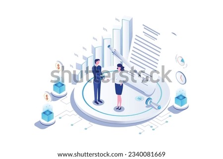 Business Agreement  Isometric Concept Langding Page