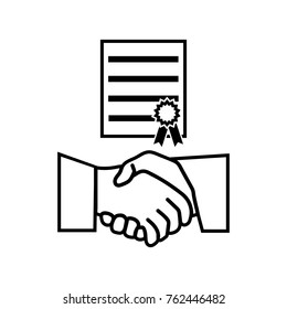 business Agreement  line vector icon with handshake.flat designe style