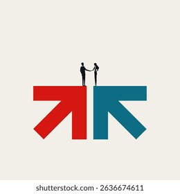 Business agreement and negotiation vector concept. Symbol of merger, acquisition, growth and success. Minimal design eps10 illustration.