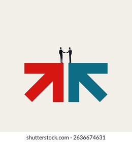 Business agreement and negotiation vector concept. Symbol of merger, acquisition, growth and success. Minimal design eps10 illustration.