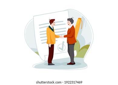 Business Agreement Vector Illustration concept. Flat illustration isolated on white background.