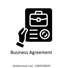 Business Agreement vector  Solid Design illustration. Symbol on White background EPS 10 File