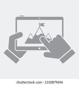 Business aim on tablet