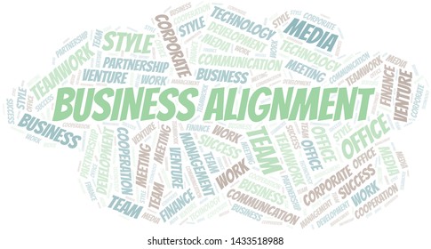 Business Alignment word cloud. Collage made with text only.
