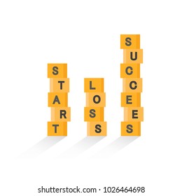 Business alphabet blocks. Business concept vector.