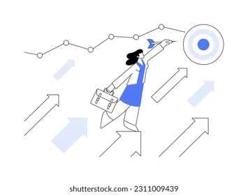 Business ambition abstract concept vector illustration. Career ladder, personal growth, business success, goal achievement, startup project support, hire employees, take a risk abstract metaphor.