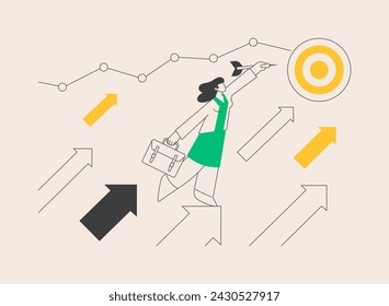 Business ambition abstract concept vector illustration. Career ladder, personal growth, business success, goal achievement, startup project support, hire employees, take a risk abstract metaphor.