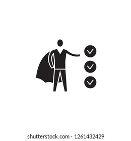 Business ambition black vector concept icon. Business ambition flat illustration, sign