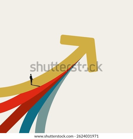 Business ambition and growth vector concept. Symbol of career success, goal, objective. Minimal design eps10 illustration.