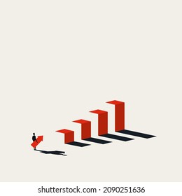 Business ambition and objective vector concept. Symbol of challenge, motivation, aspiration. Minimal design eps10 illustration.