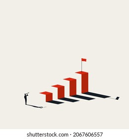 Unternehmensambitionen und Erfolgsvektorkonzept. Symbol der Ziele, des Ziels, der Bestrebung und der Motivation. Minimales Design eps10 Illustration.