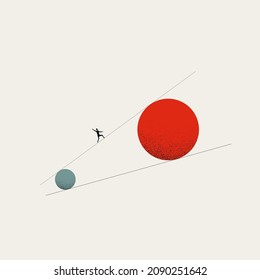 Business ambition vector concept. Symbol of motivation, career, success. Minimal design abstract eps10 illustration