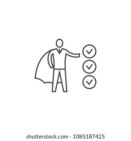 business ambition vector line icon, sign, illustration on background, editable strokes
