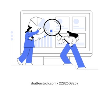 Business analysis abstract concept vector illustration. Identify business needs, determine solutions, writing project and software requirements, SWOT Analysis, process modelling abstract metaphor.