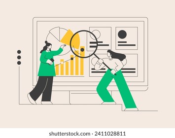 Business analysis abstract concept vector illustration. Identify business needs, determine solutions, writing project and software requirements, SWOT Analysis, process modelling abstract metaphor.