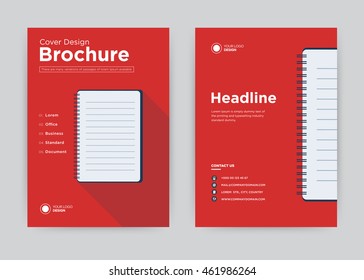 Business analysis annual report brochure flyer design template vector, leaflet cover presentation red flat background, layout in A4 size
