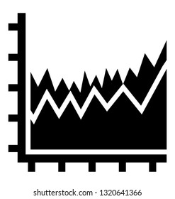 Business analysis, area chart glyph vector 