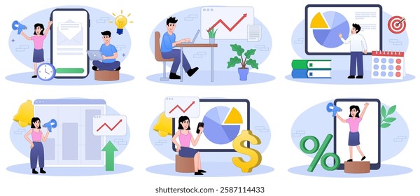 Business analysis in IT company abstract concept vector illustration. Collecting information, meet stakeholders, business objectives and goals, branding strategy development abstract metaphor.