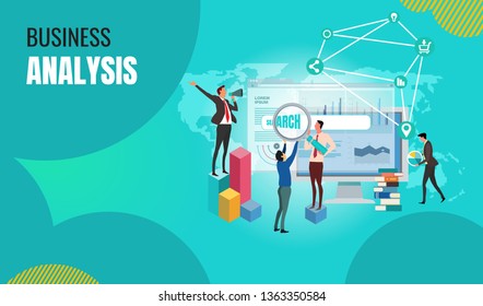 Business Analysis Concept Banner Characters Can Stock Vector (Royalty ...