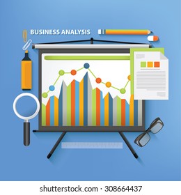 Business analysis concept design,clean vector