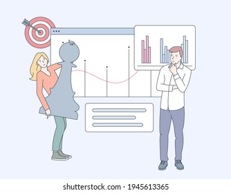 Business analysis, content strategy and management. Digital marketing concept. Social media management, microblog platform, content marketing metaphors