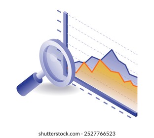 Gráfico de datos de análisis de negocios Ilustración isométrica