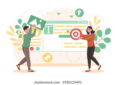 Business analysis growth strategy financial goal concept. Flat abstract metaphor outline cartoon vector illustration concept on isolated white background. website web page landing page template design