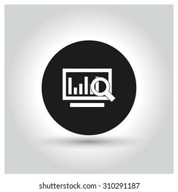 Business analysis Icon. Black Circle Pictogram. vector illustration