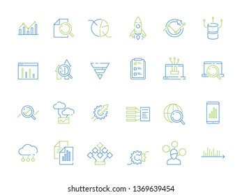 Business analysis icon. Manager strategy diagram graphics of risque financial research strategy data analyzer