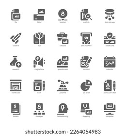 Business Analysis icon pack for your website design, logo, app, and user interface. Business Analysis icon glyph design. Vector graphics illustration and editable stroke.