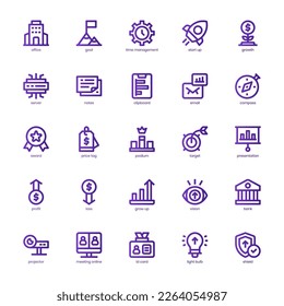 Paquete de iconos de Business Analysis para el diseño de su sitio web, logotipo, aplicación e interfaz de usuario. Diseño de gradiente de línea básica del icono Análisis de negocio. Ilustración gráfica vectorial y trazo editable.