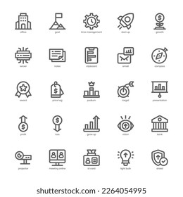 Business Analysis icon pack for your website design, logo, app, and user interface. Business Analysis icon outline design. Vector graphics illustration and editable stroke.