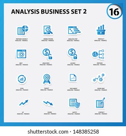 Business and analysis icon set 2,Blue version,vector