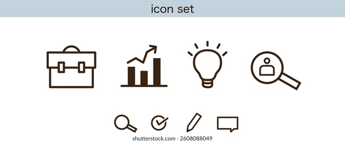 Business and Analysis Icon Set (Line Style)