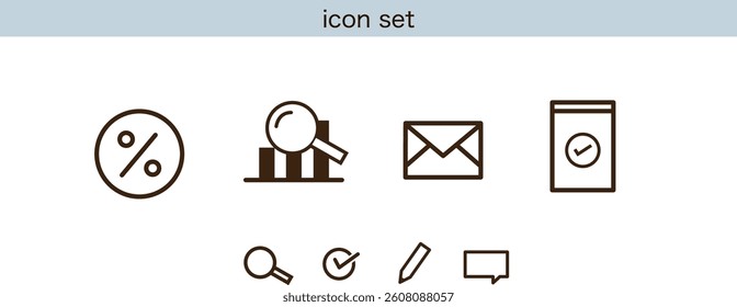Business and Analysis Icon Set (Line Style)