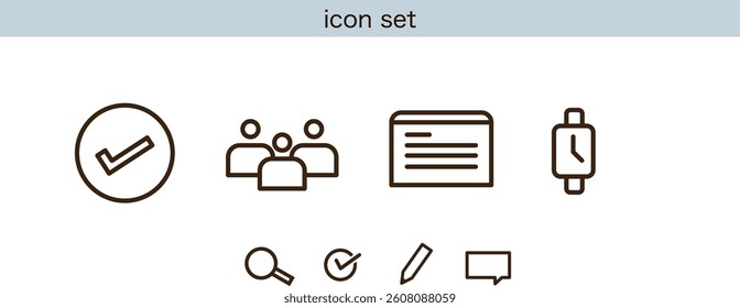 Business and Analysis Icon Set (Line Style)