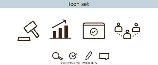 Business and Analysis Icon Set (Line Style)