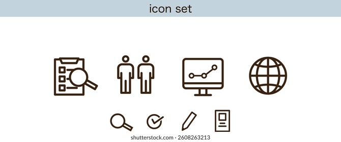 Business and Analysis Icon Set (Line Style)