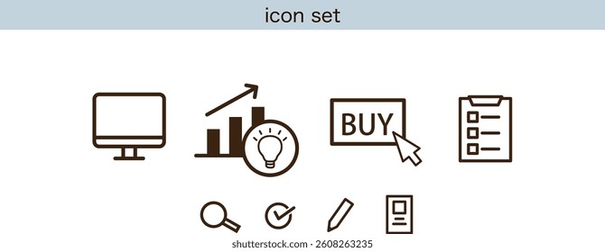 Business and Analysis Icon Set (Line Style)