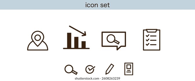 Business and Analysis Icon Set (Line Style)